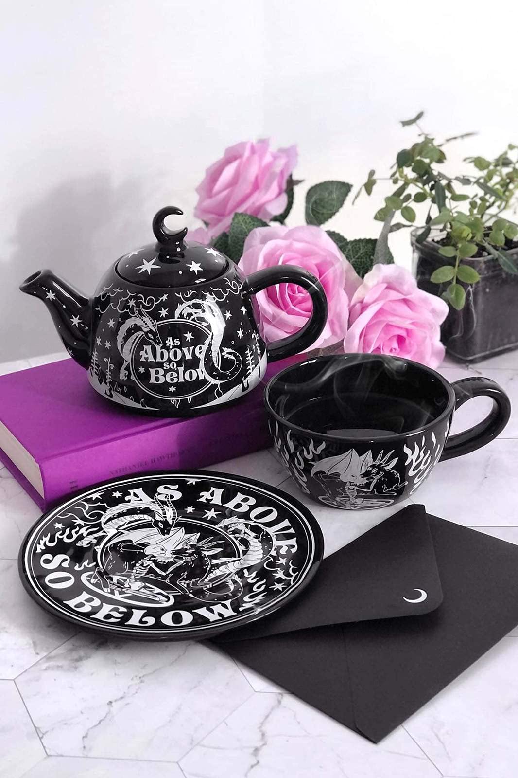 Buy Killstar As Above So Below Gothic Punk Moon Ceramic Teapot